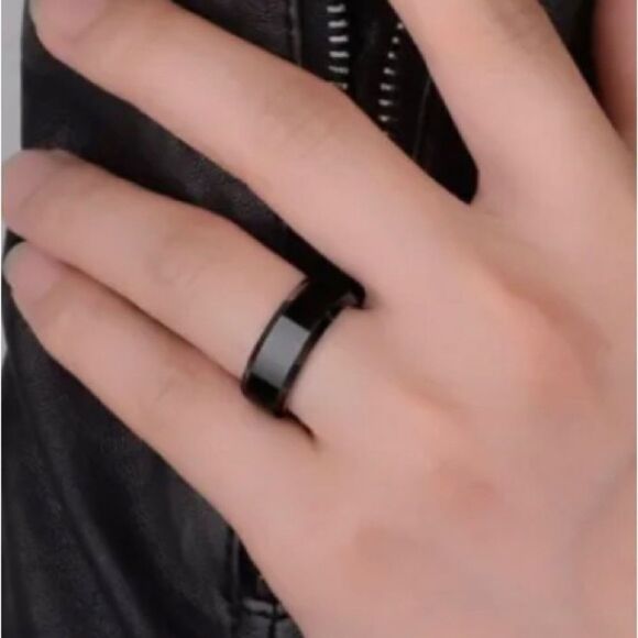 ☀️3/$12☀️ Black Stainless Steel Men’s Ring Size 11 - Picture 3 of 7
